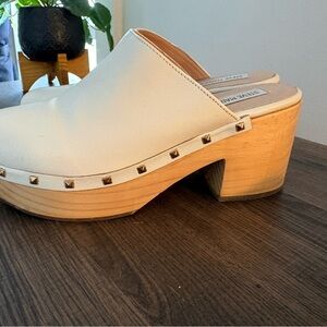 Steve Madden Cream Studded Mules